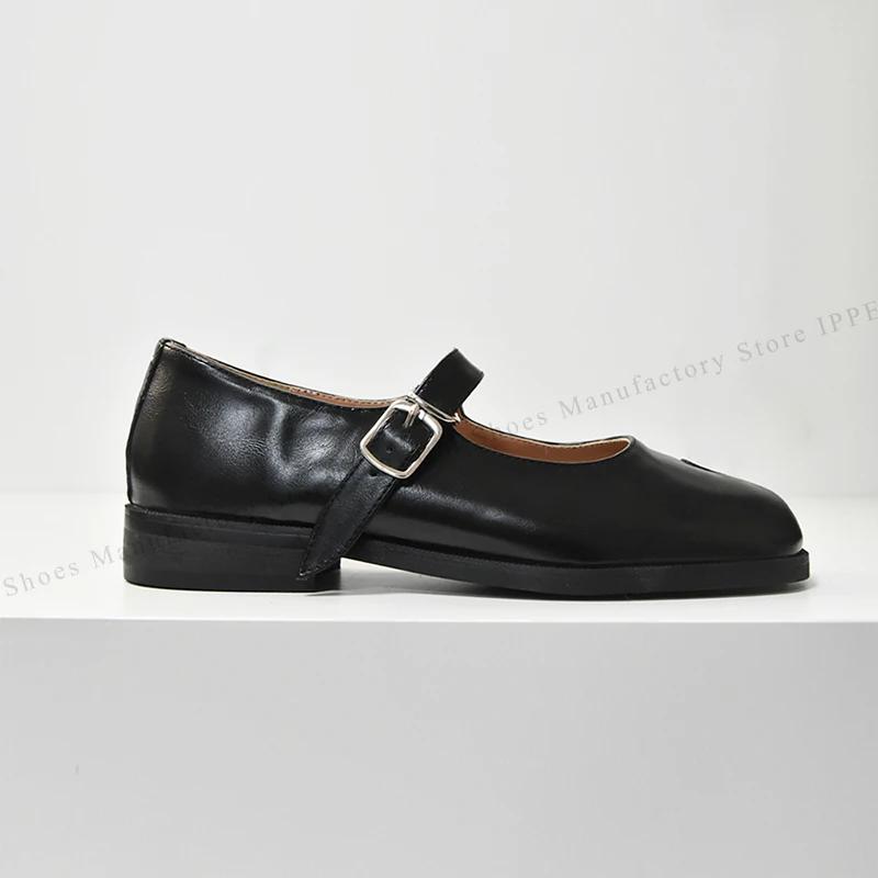Chaussures Tabi IPPEUM, ballerines bordeaux à bout fendu, grandes tailles 44, mocassins en cuir marr