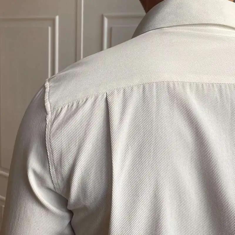 Printemps loisirs britannique affaires chemise Design britannique hommes col Cuba mince solide chemi