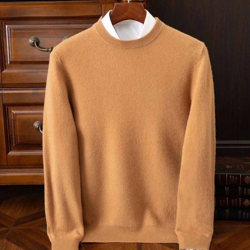 2025 pull en cachemire col rond pulls hommes ample surdimensionné M-3XL tricoté bas chemise automne