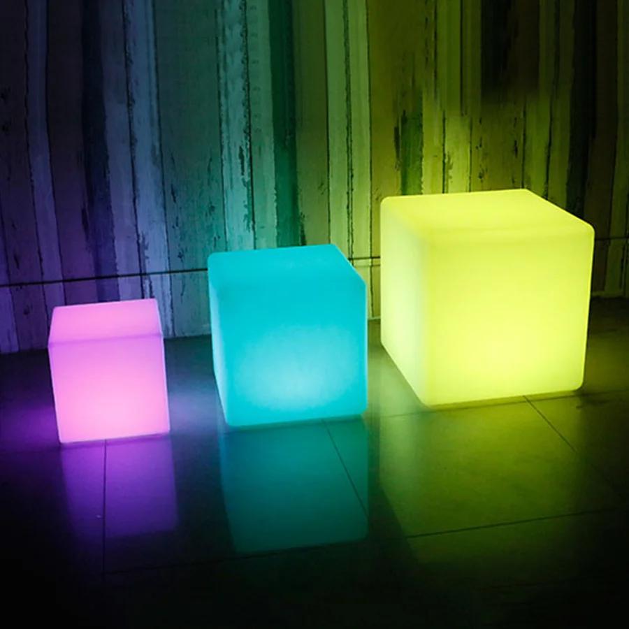 Lampe de Table LED Shoous Cube Bar, Veilleuse Carrée, Batterie 62RGB, 16 Couleurs, 25 cm, 20 cm, 10c
