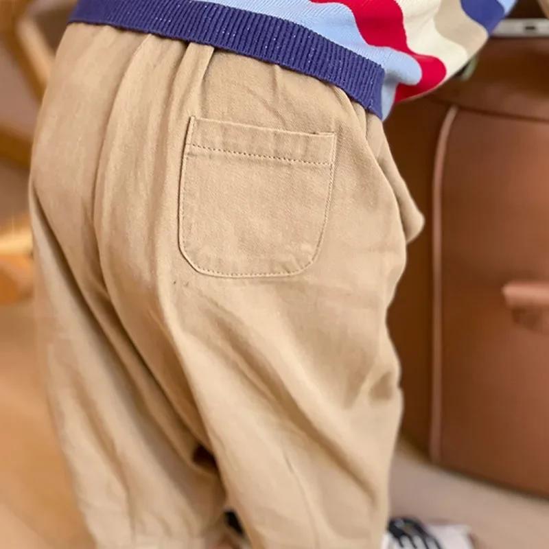 Solide garçon enfants mode pantalon enfant en bas âge vêtements été printemps bébé poche cheville lo