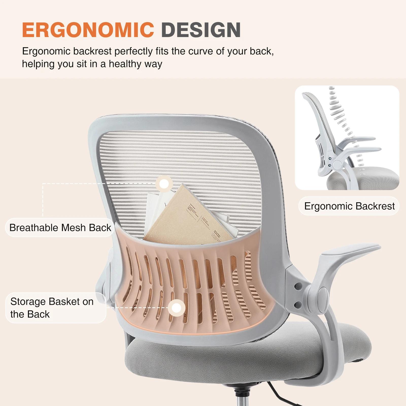 JIan-Chaise de Bureau Ergonomique à Dossier en Maille, Réglable, à Roulettes, pour Ordinateur, Jeu à
