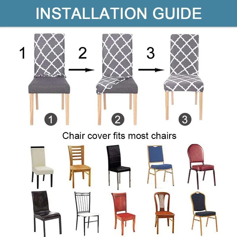 Housse de chaise Jacquard imperméable, extensible, protection de chaise de salle à manger, pour cuis