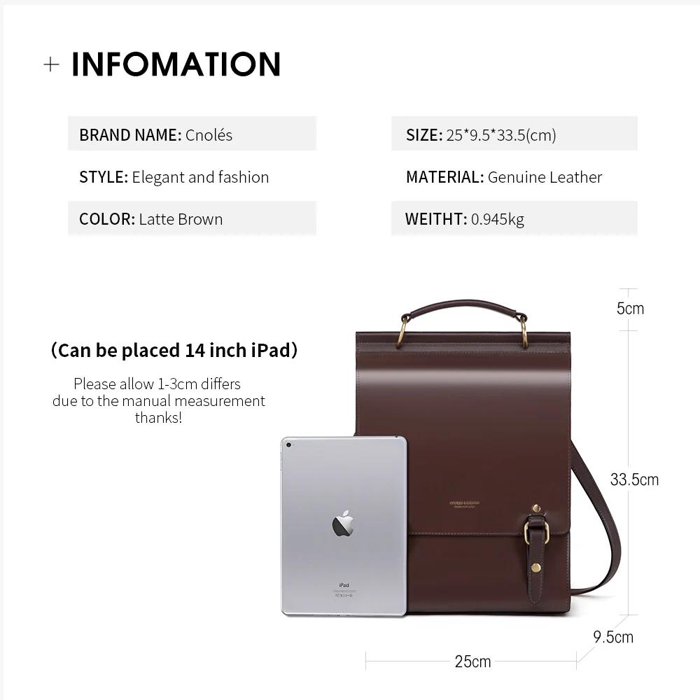 Cnoles femmes sacs à dos en cuir sac à main sacs à bandoulière femme Vintage voyage sac à dos décont