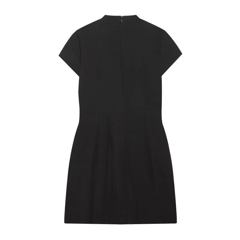 Mini-robe à découpes avec nœud papillon sur le devant, robe moulante à pois à manches courtes pour f