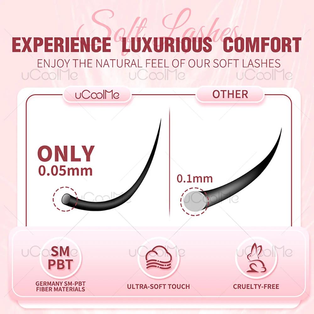 UCoolMe cils marron flore D Curl naturel vaporeux et léger segmenté cils grappe pour le maquillage à