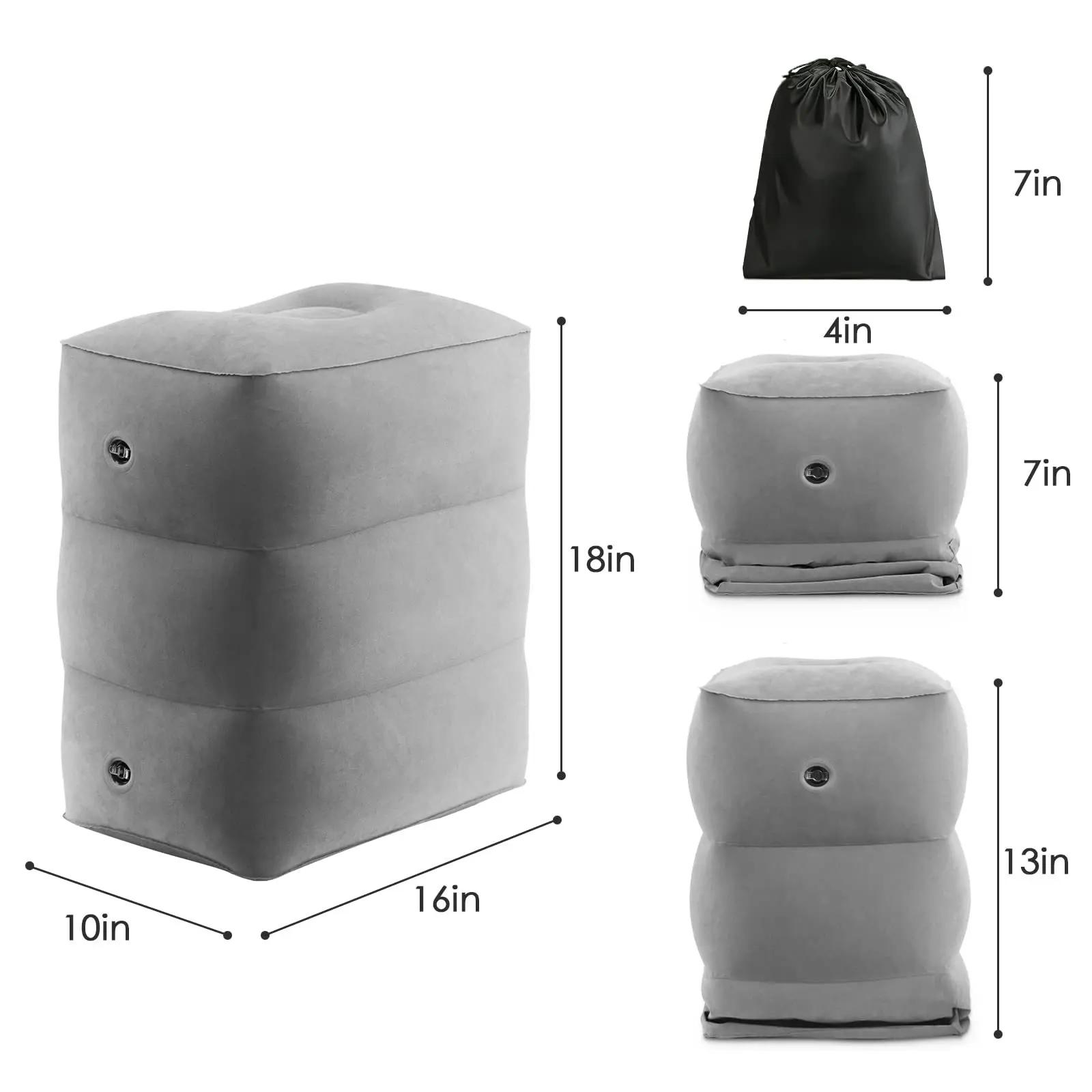 Oreiller gonflable de repose-pieds de couchage pour les voyages aériens, coussin de repose-pieds de