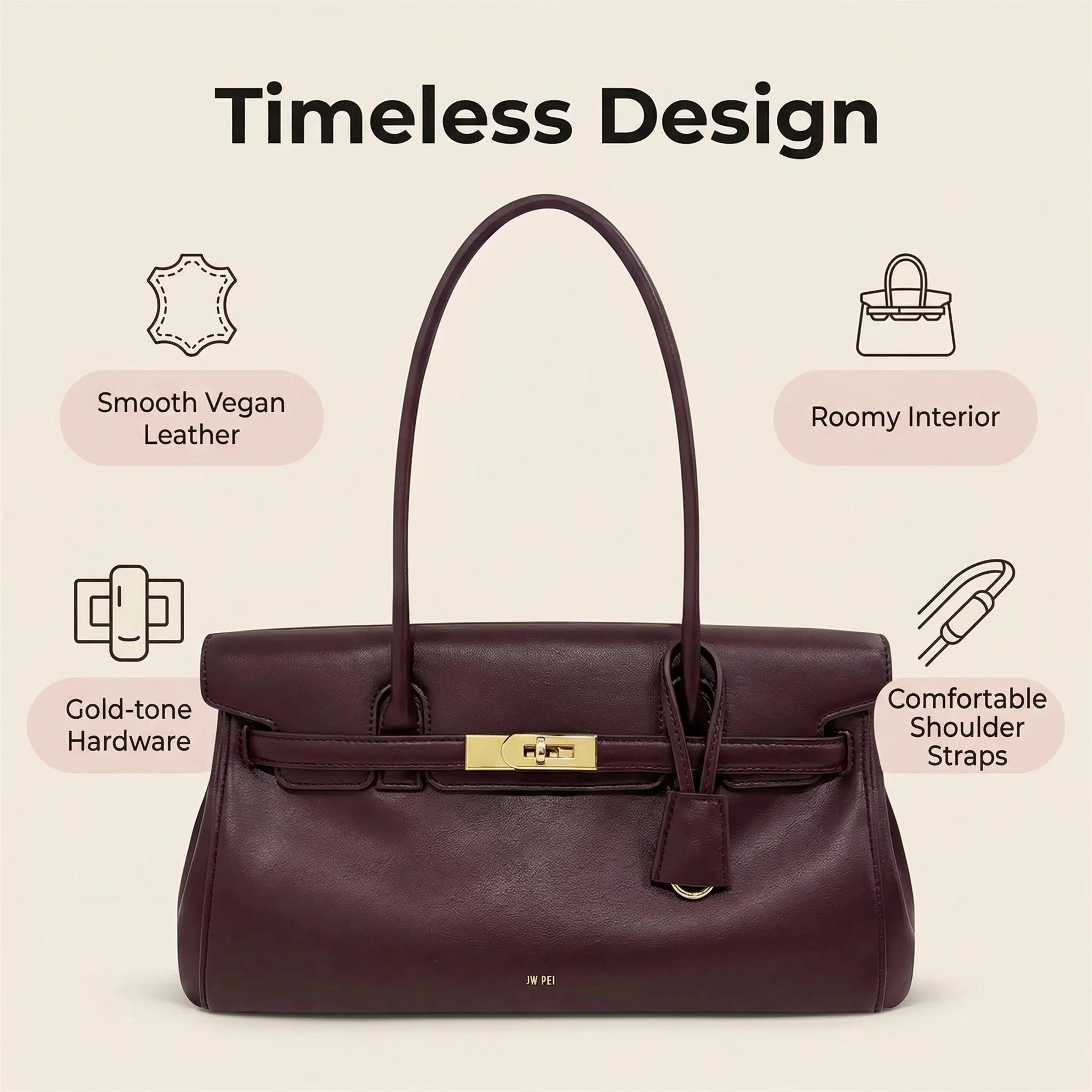 Sac sous le bras JW PEI Yara pour femme, sac à main tendance en cuir souple avec boucle de verrouill