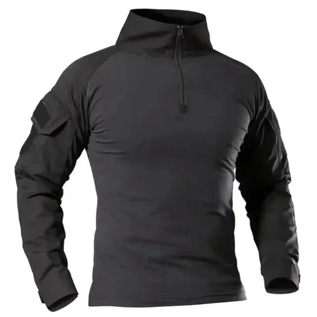 Chemise de Combat à manches longues pour hommes, chemises tactiques en coton Ripstop avec fermeture