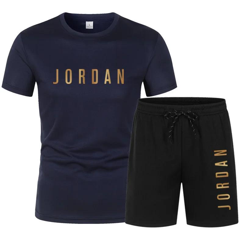 Ensemble de sport pour homme été 2026, collection à succès : T-shirt décontracté imprimé JORDAN et s