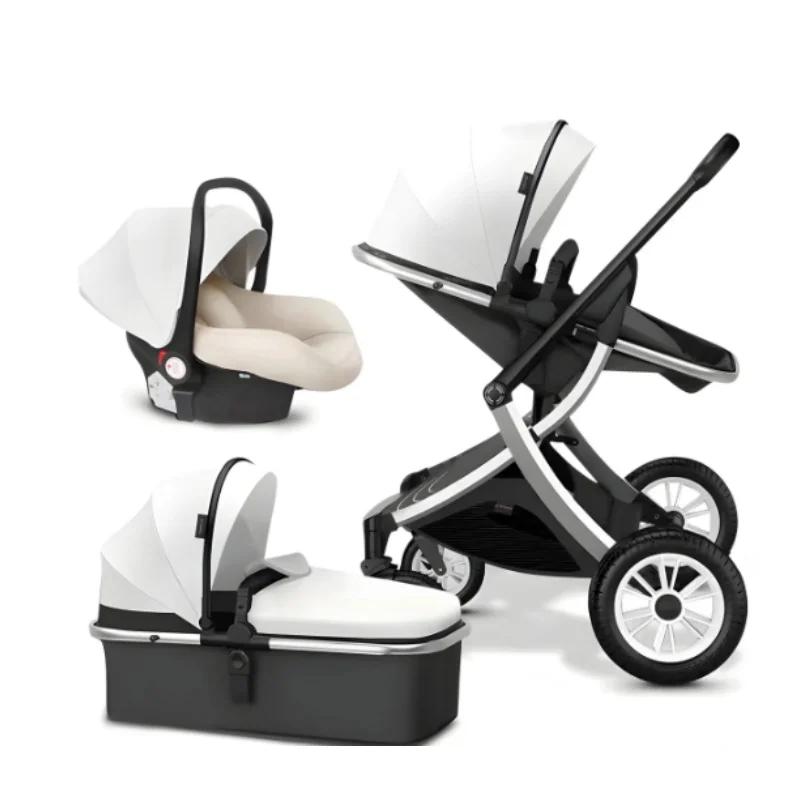 Poussette légère pour bébé de 0 à 3 ans, poussette 3-en-1 pouvant rapidement se transformer en lit/s