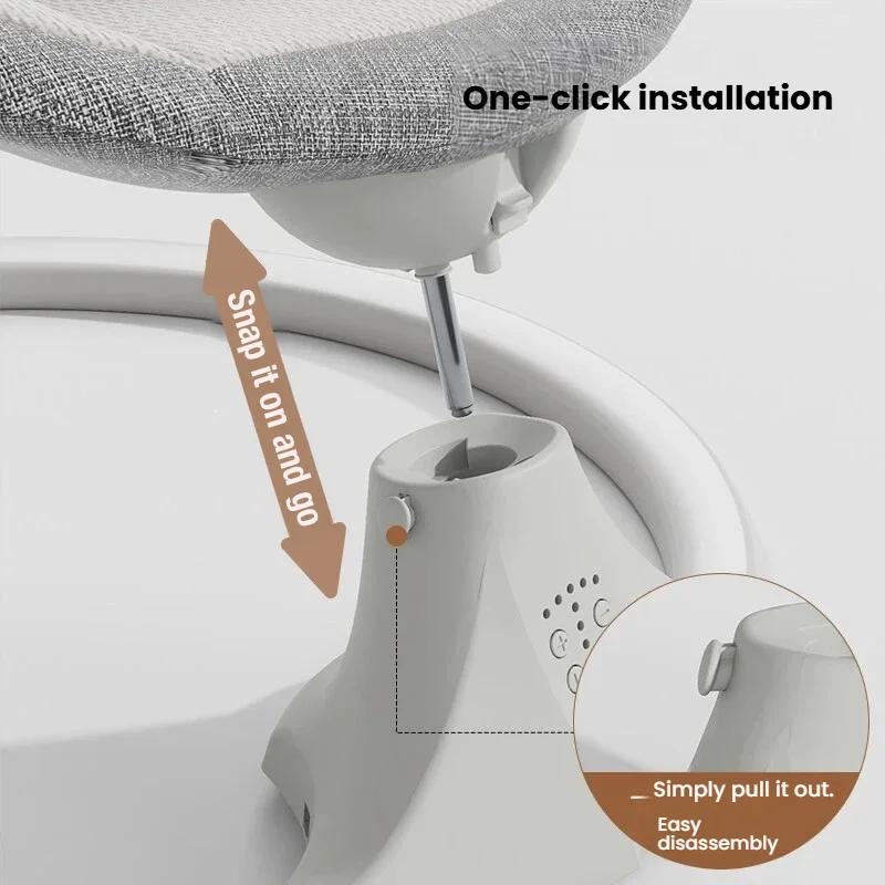 Berceau électrique pour bébé, moustiquaire, musique Bluetooth, chaise à bascule, télécommande multif
