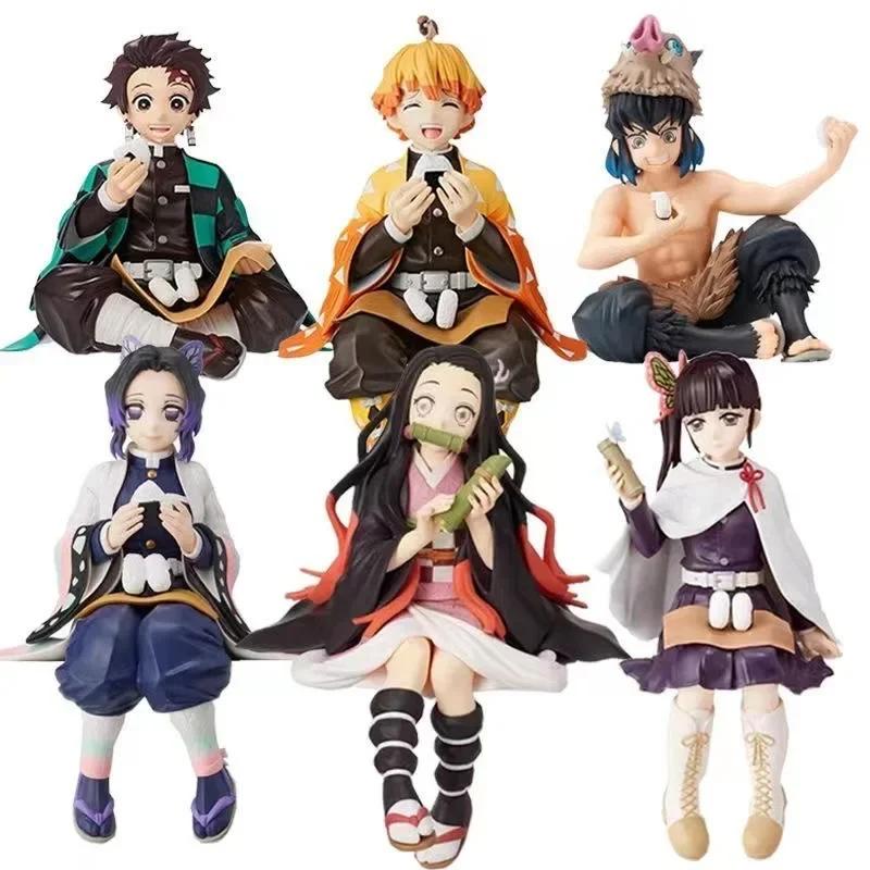 Figurines d'action Demon Slayer : Tanjirou, Tomioka Giyuu, Zenitsu, Kochou Nezuko – Figurines de col