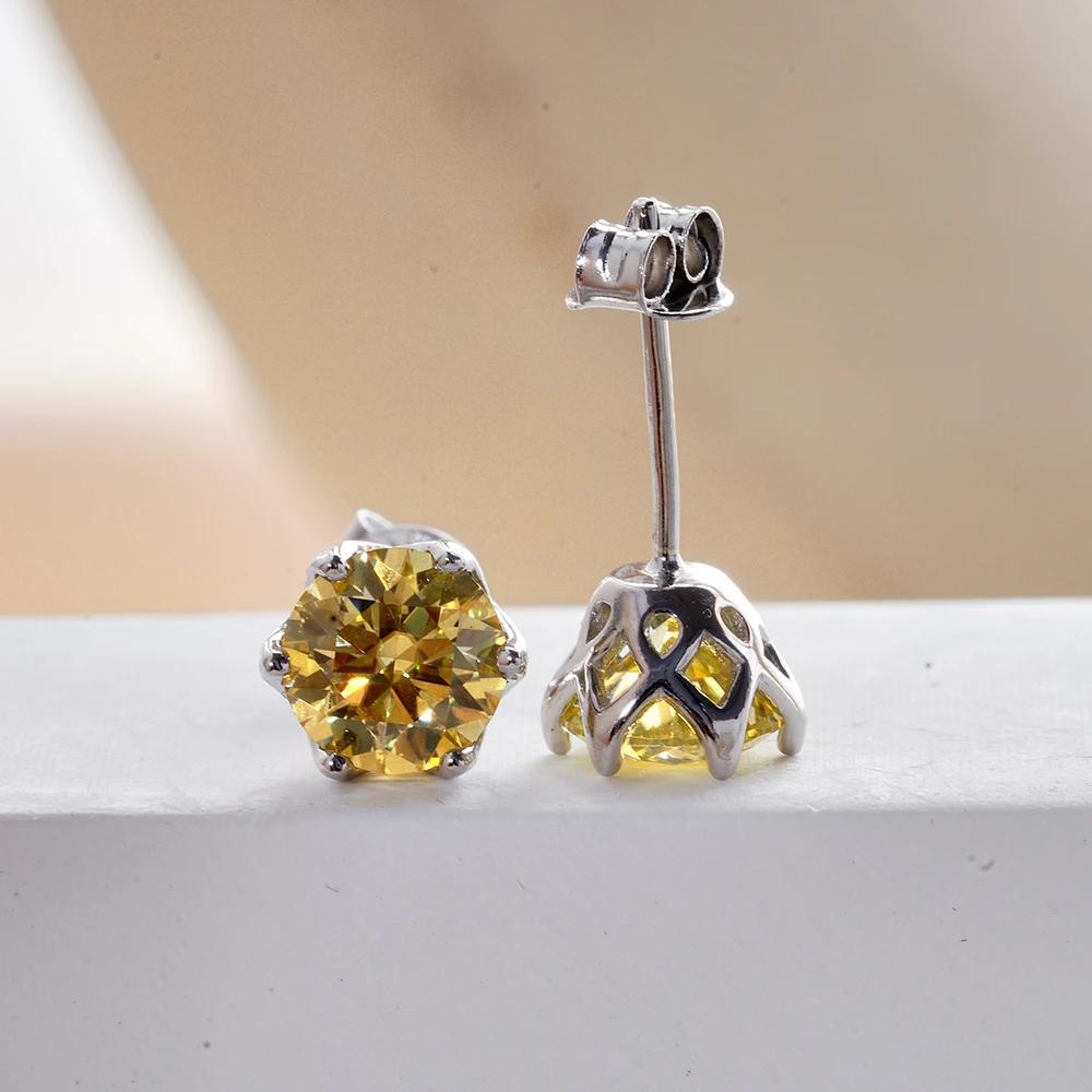 JoyceJelly 1/2/4CT VVS D couleur Moissanite coupe russe 8H8A laboratoire diamant boucles d'oreilles