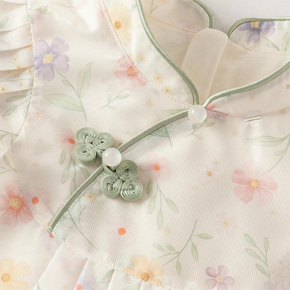 Robe de princesse d'été pour enfants Dave Bella, robe à fleurs à manches courtes pour filles, style