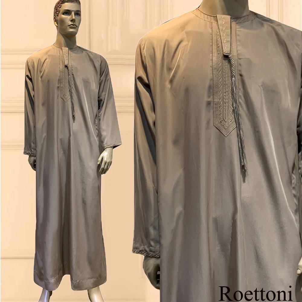 Manches longues Aman Abaya 1 pièce Jubba Thobe pour hommes caftan Pakistan musulman arabie saoudite