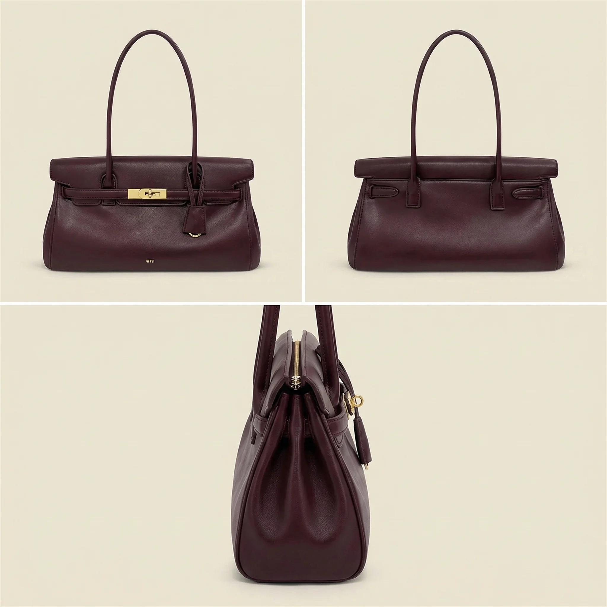 Sac sous le bras JW PEI Yara pour femme, sac à main tendance en cuir souple avec boucle de verrouill