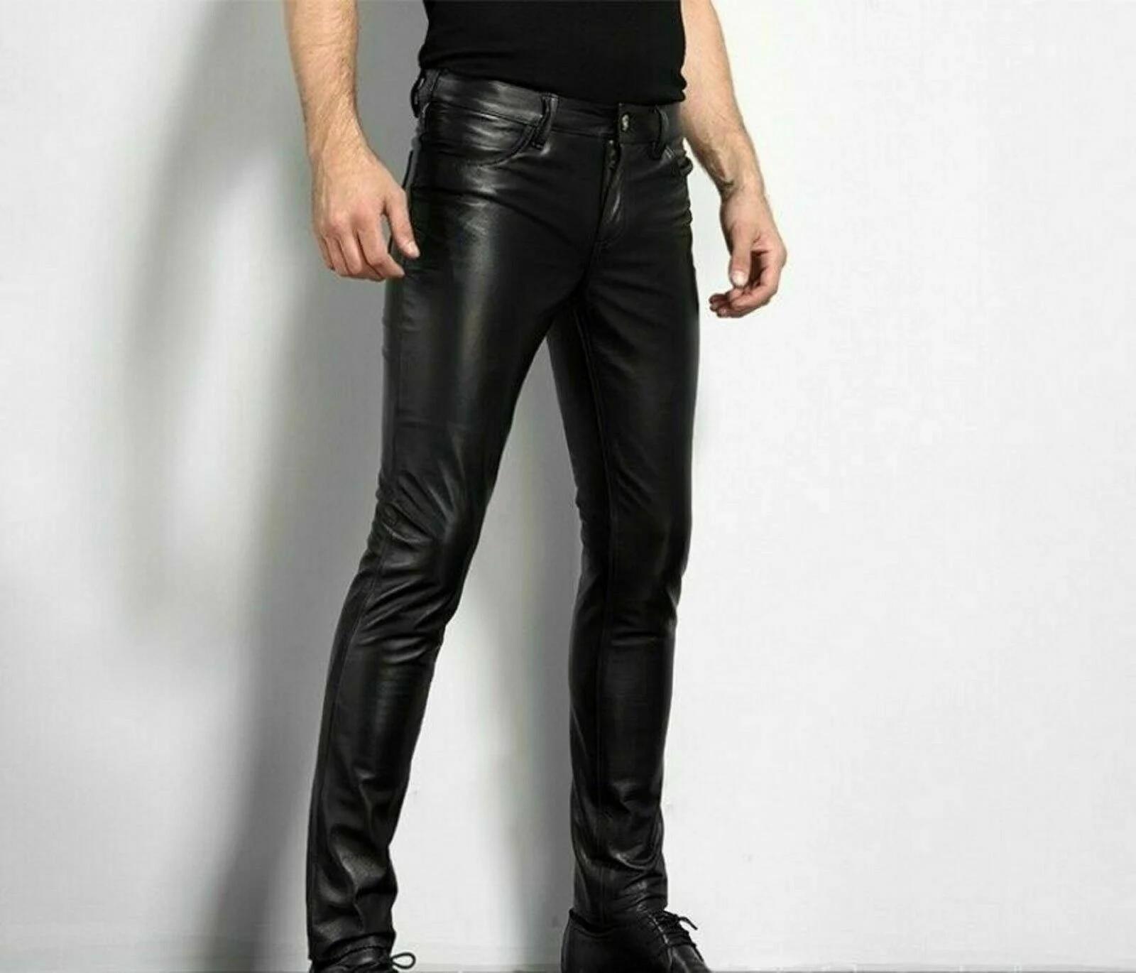 Pantalon en cuir PU pour hommes, Style Rock, à la mode, pour boîte de nuit, danse, Faux cuir, Slim F