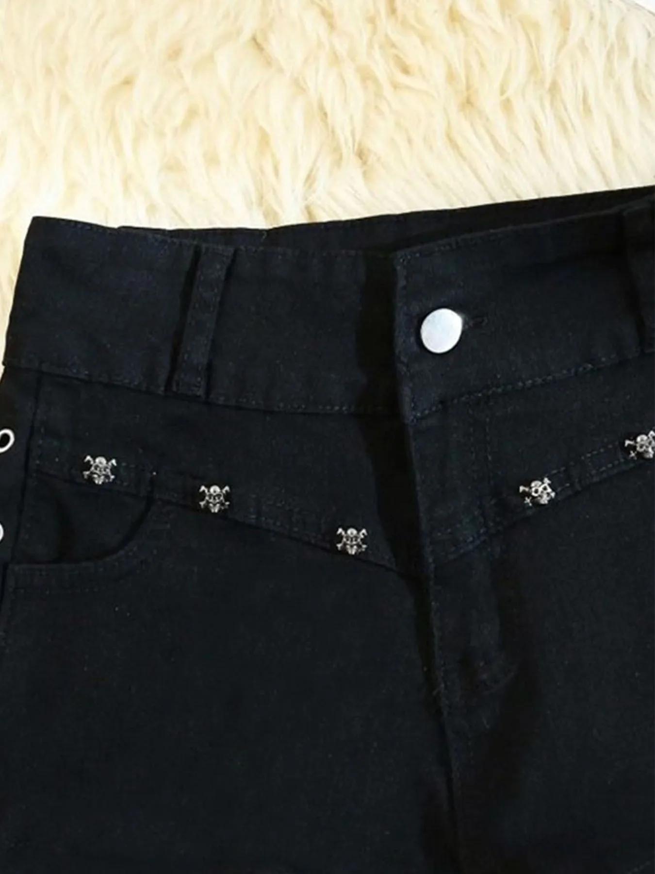 Shorts Femme Moulants Créatifs à Lacets – Tendance Streetwear Quotidien, Style Personnalisé pour Étu
