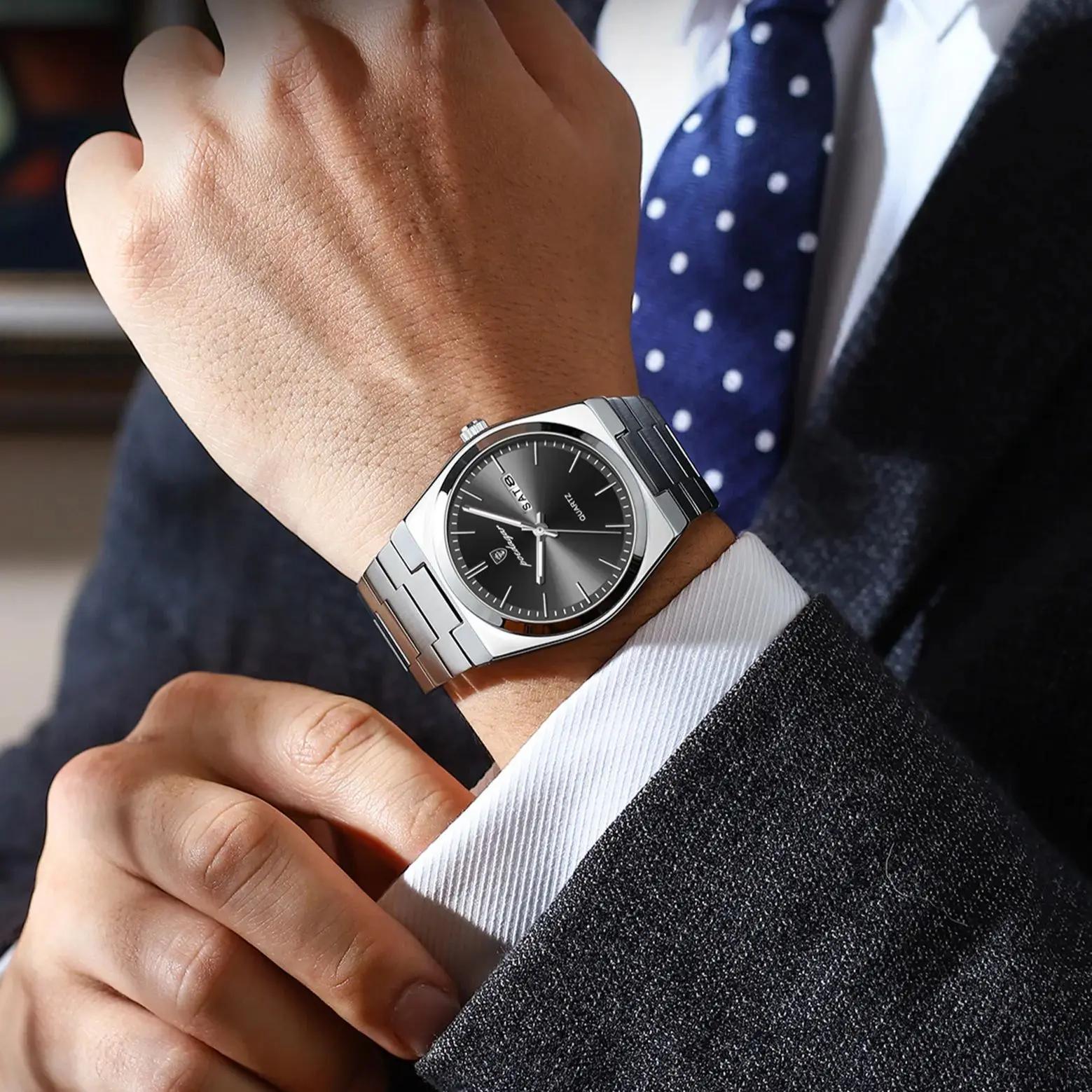 POEDAGAR montre-bracelet à Quartz pour hommes de luxe étanche lumineux Date semaine homme montre en