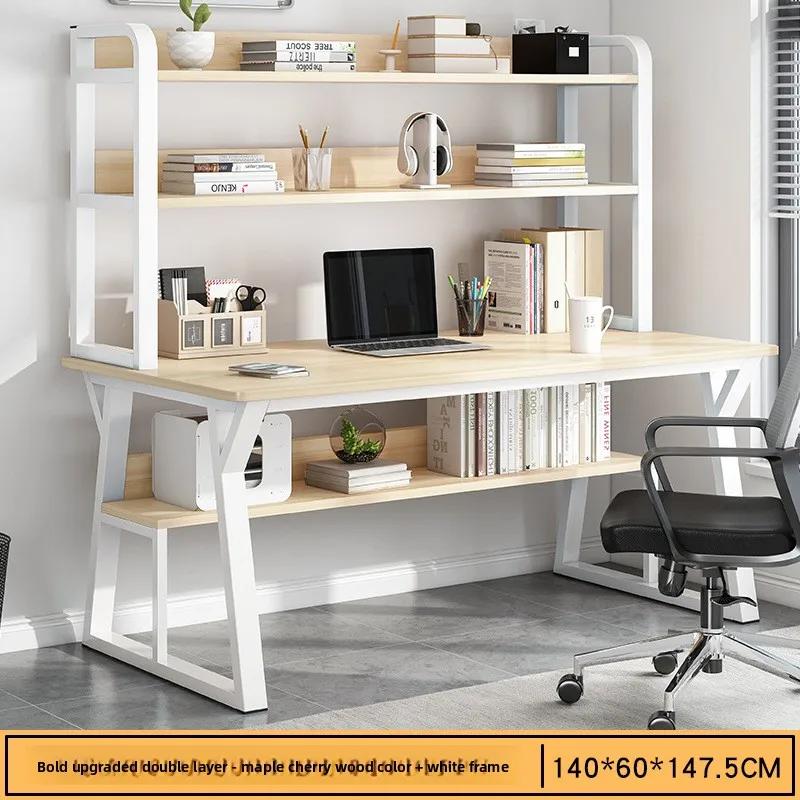 Bureau d'ordinateur durable avec étagère intégrée, bureau d'écriture pour la maison, petit bureau si