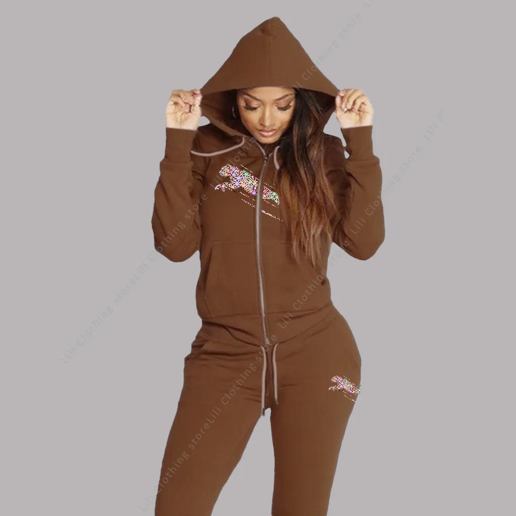 Survêtement femme sweat à capuche esthétique sweats pantalons de survêtement 2 pièces ensemble cardi