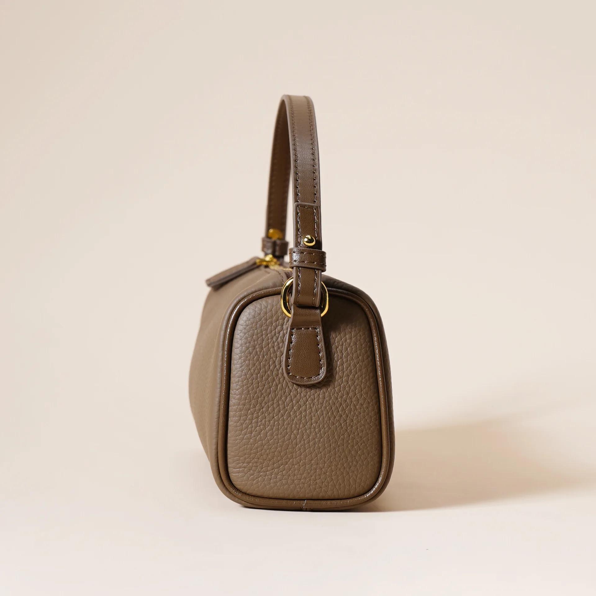 Sac à main en cuir véritable pour femmes, sac à bandoulière simple et élégant, première couche en pe