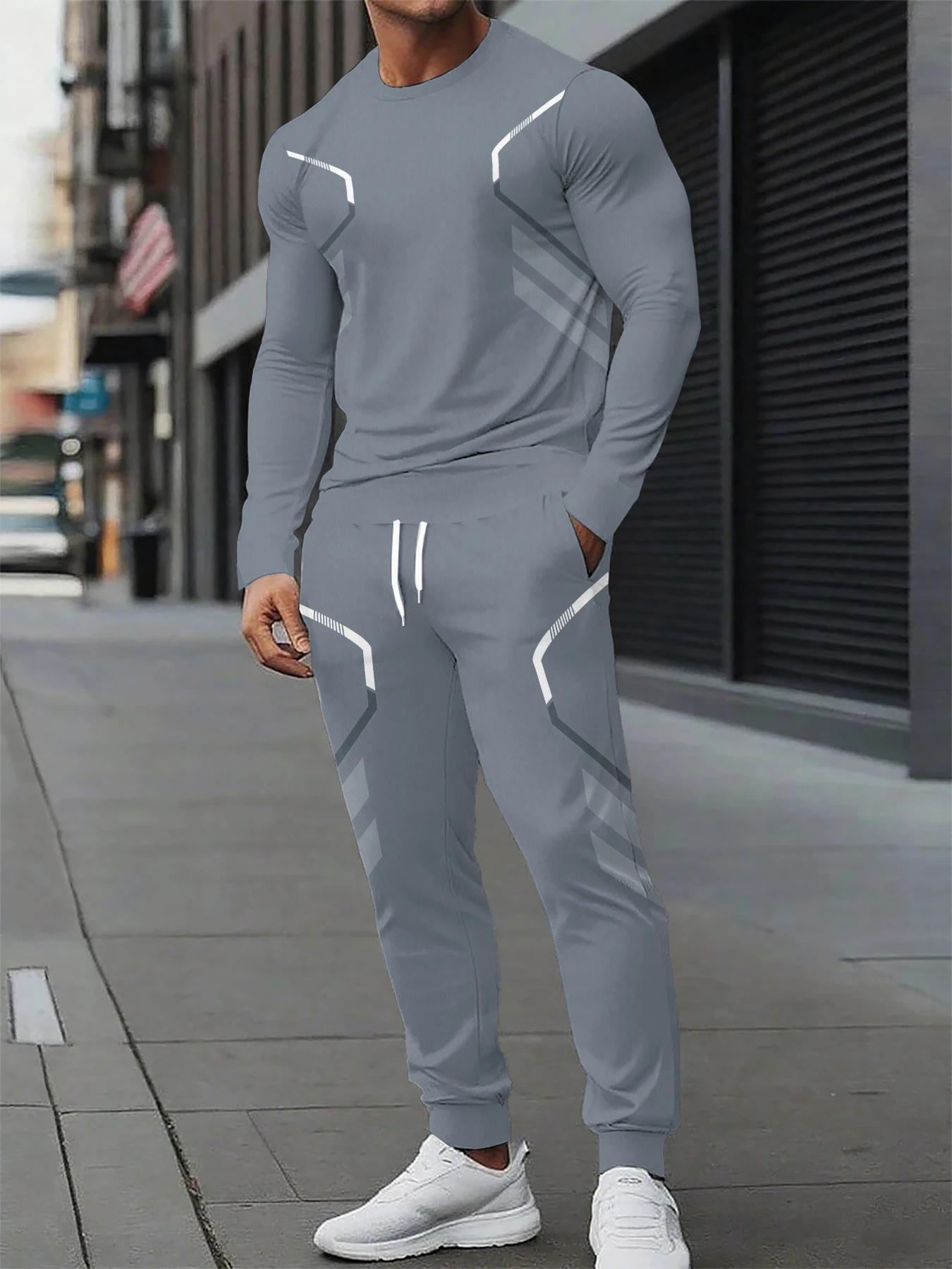 Le nouveau ensemble de sweat-shirt à col rond pour hommes pour le printemps et l'automne 2025 présen