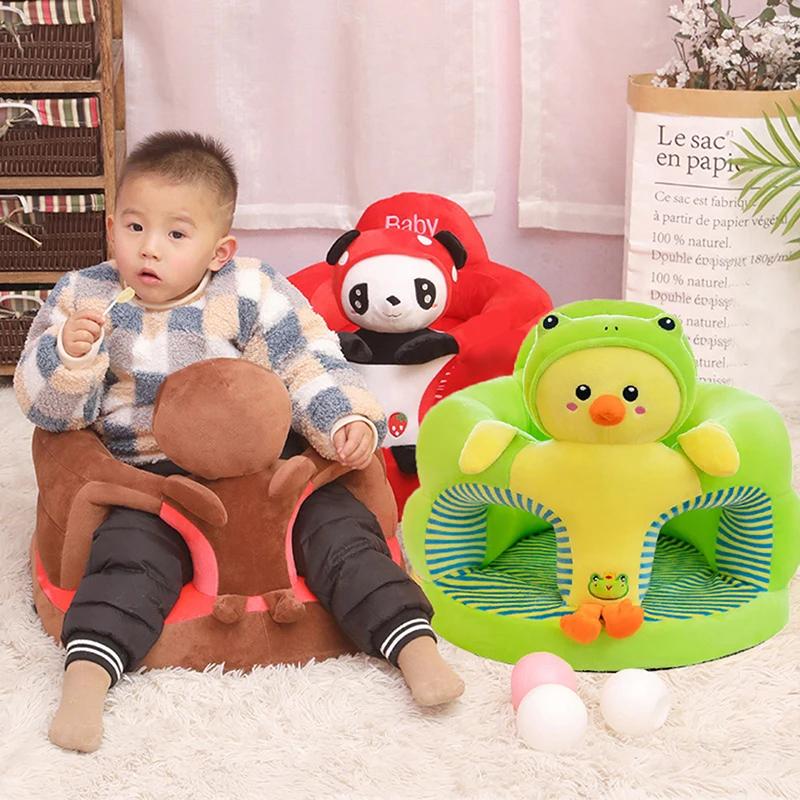 Housse de chaise d'assise pour bébé, housse de canapé en peluche en forme d'animal mignon, coussin d