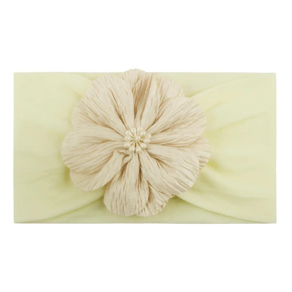 Bandeau à fleurs pour bébé fille, 13 couleurs, doux et élastique, adapté aux foulards pour nouveau-n