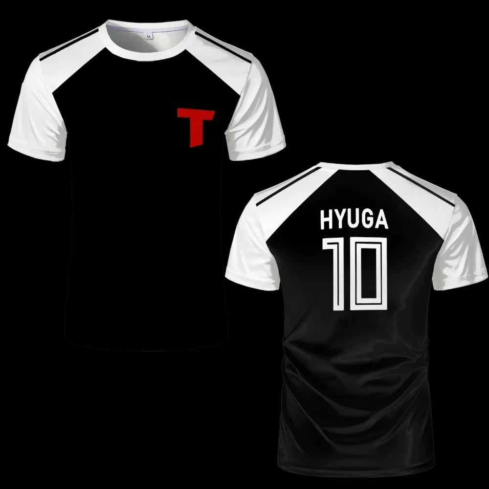 Capitaine Tsubasa Anime Tshirt Hyuga Animation Cosplay à manches courtes 3D Imprimé Football Jersey