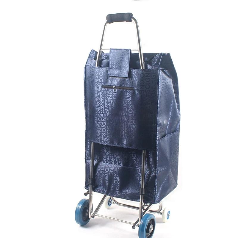 Sac de rangement 72l pour chariot de courses, sac de remplacement avec poches latérales, sac de rang