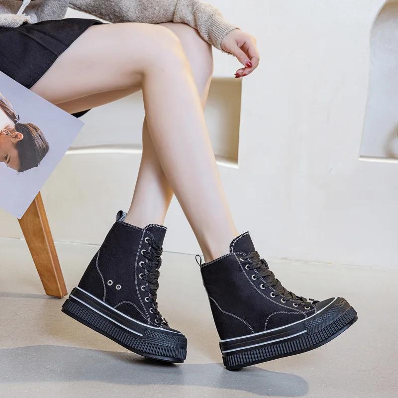 CHABELLA hauteur augmenter 13 cm femmes chaussures en toile haut Design avec boucle et fermeture écl