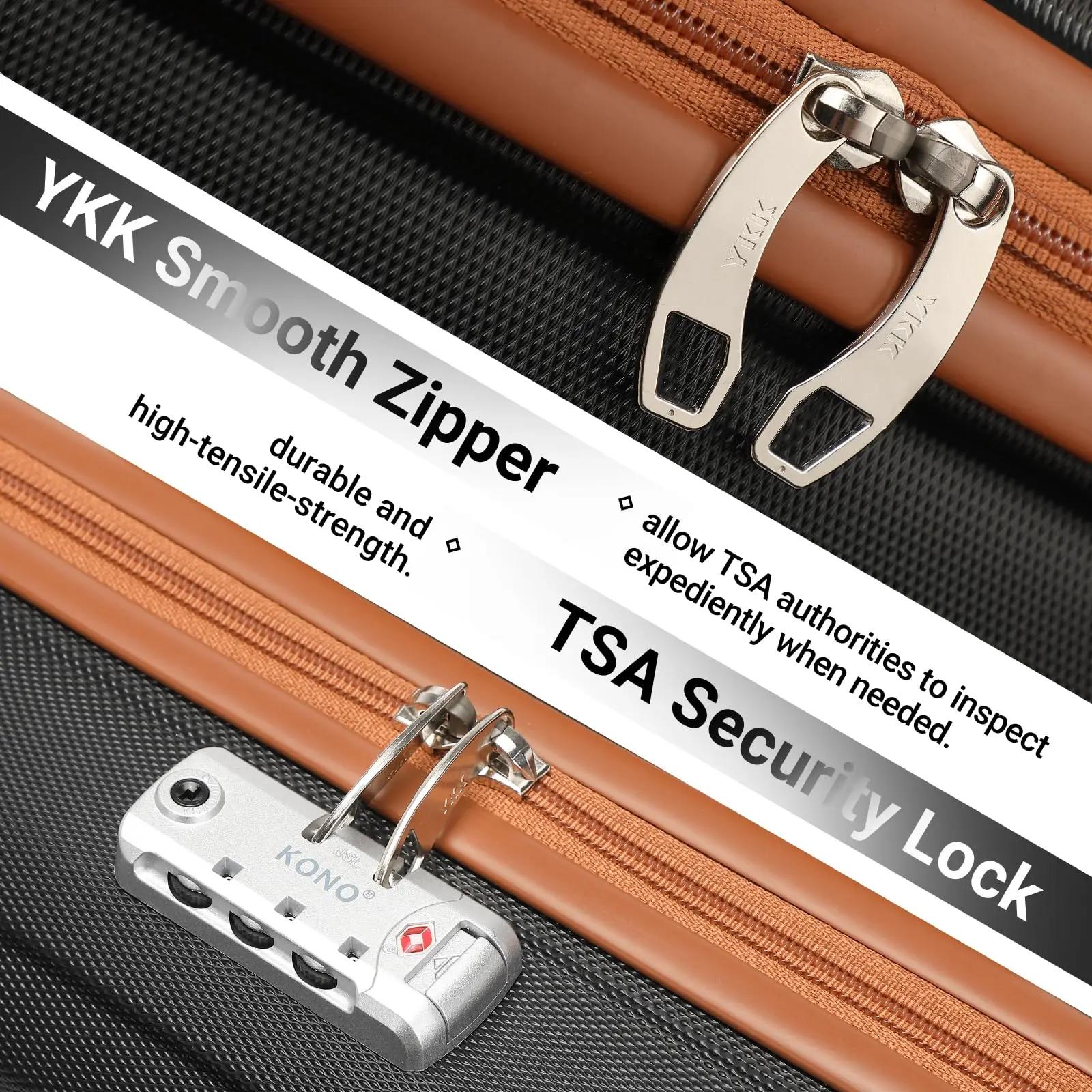 KONO mallette à main 45x36x20 cm étui rigide léger avec 4 rouleaux et serrure TSA Easyjet