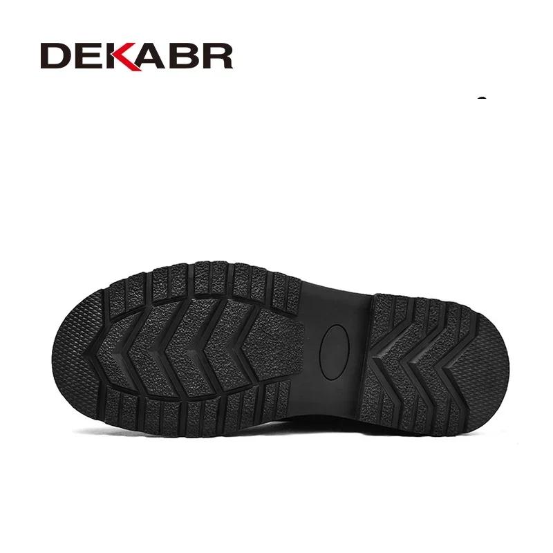 DEKABR-Chaussures de Moto Classiques en Cuir group Souple pour Homme, Bottes de Neige en Fourrure Do