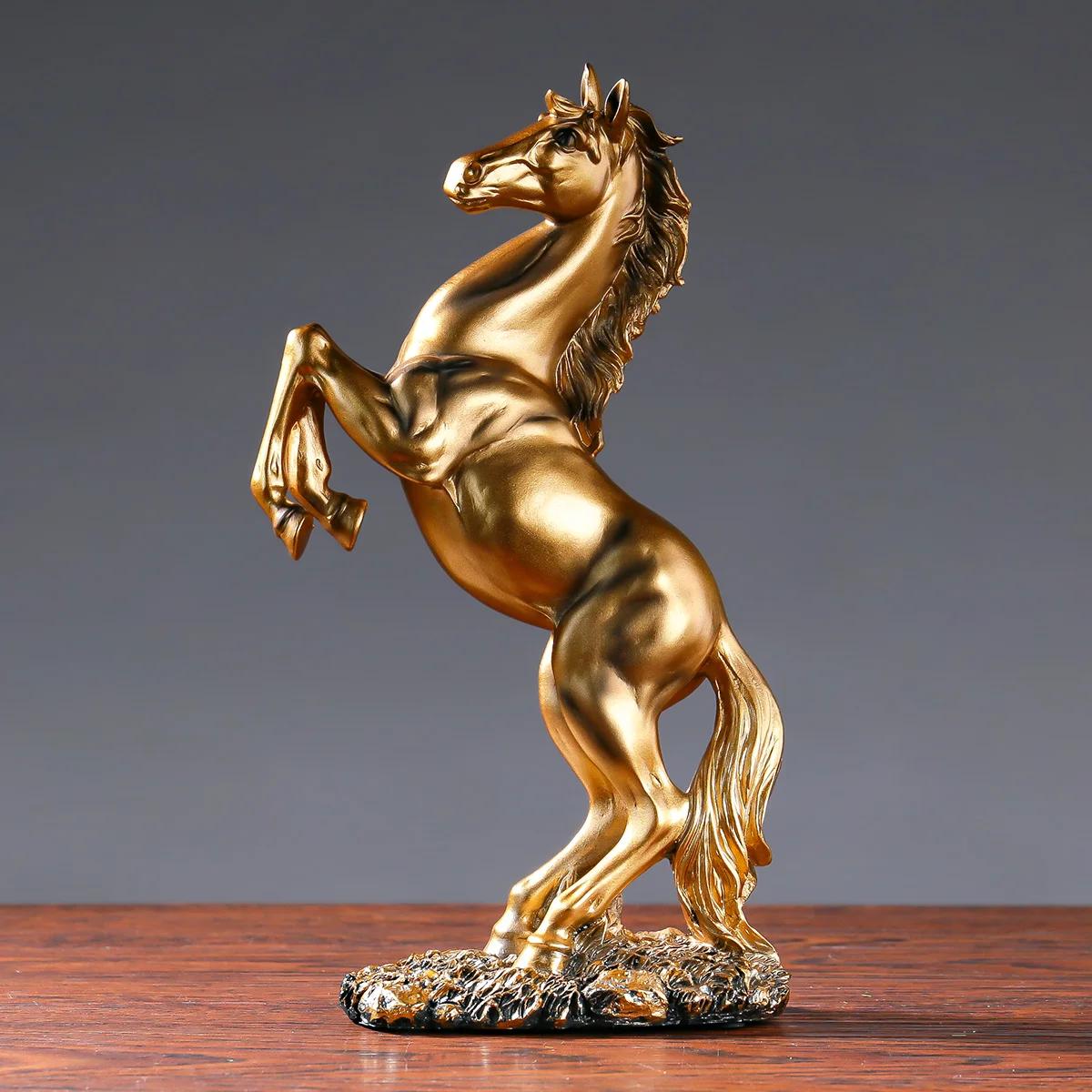 Statue de cheval de la victoire en résine, figurine animale décorative pour le salon, l'armoire et l