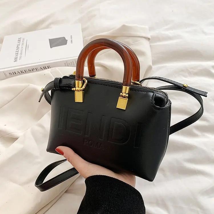 Nouveau sac Boston rétro de luxe léger, sac seau polyvalent à porter à l'épaule ou en bandoulière po