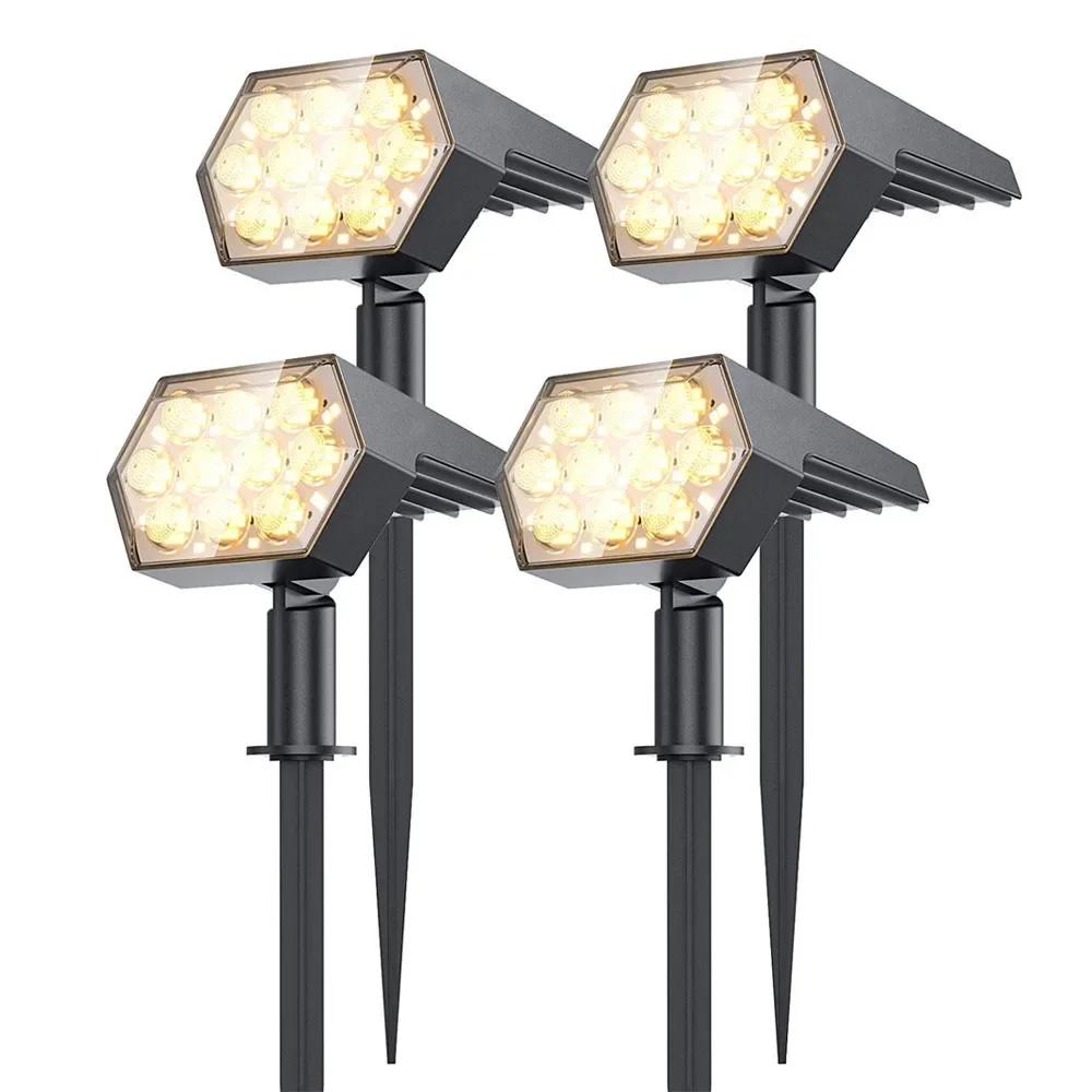 Spot Lumineux Solaire à 92 LED, Imperméable IP67, 2 en 1, Éclairage d'Extérieur, Idéal pour un Jardi