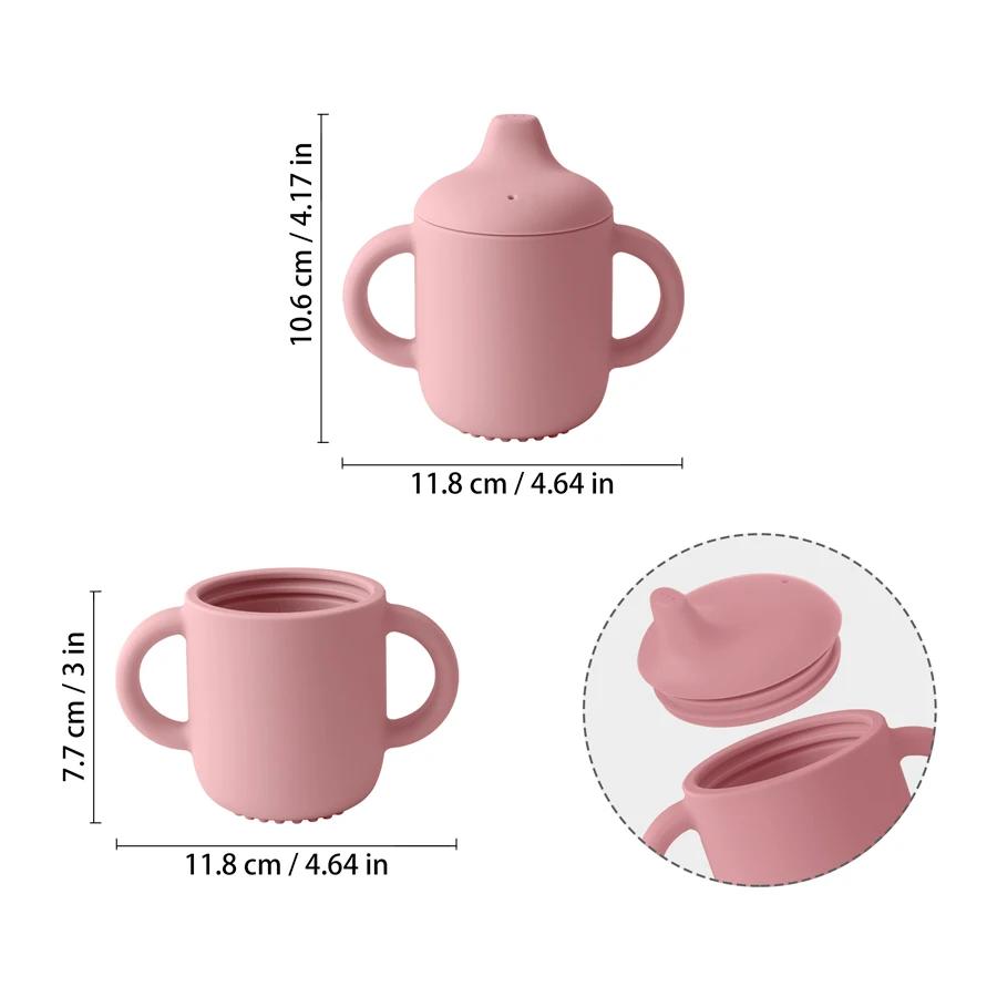 Gobelets d'alimentation en Silicone pour bébés et jeunes enfants, 1 pièce, apprentissage Portable, t