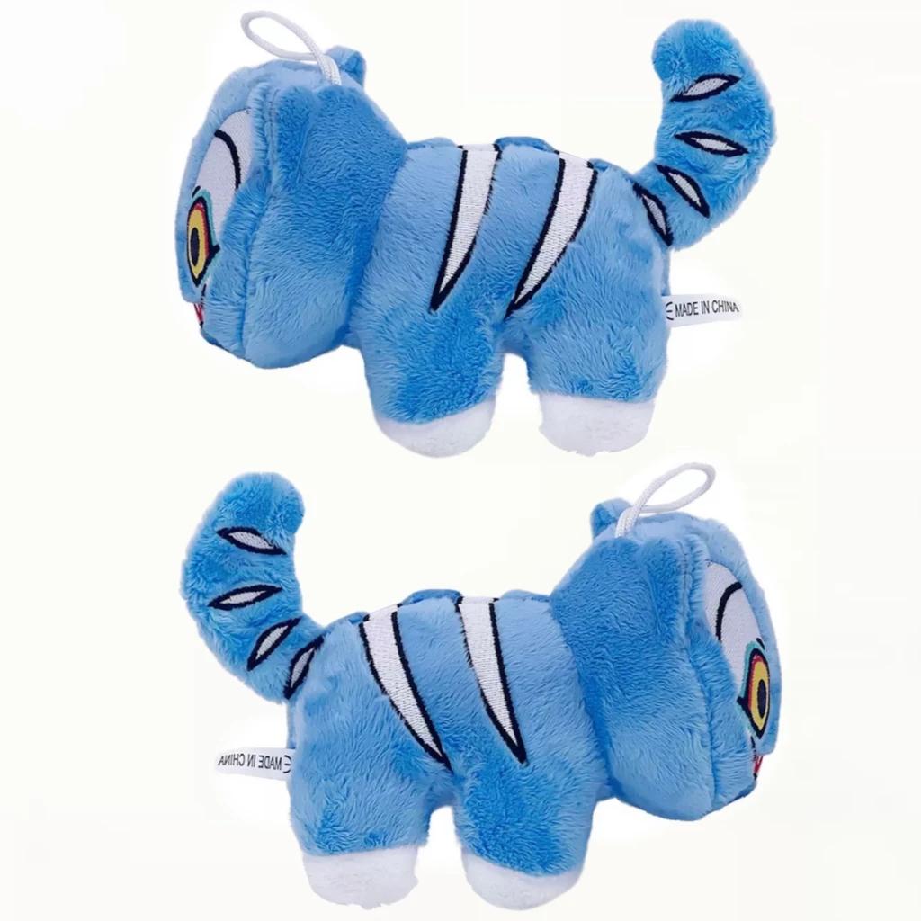 Anime chasseurs en peluche mignon violet tigre noir chapeau pie avec 3 yeux monstre chasse fille gro