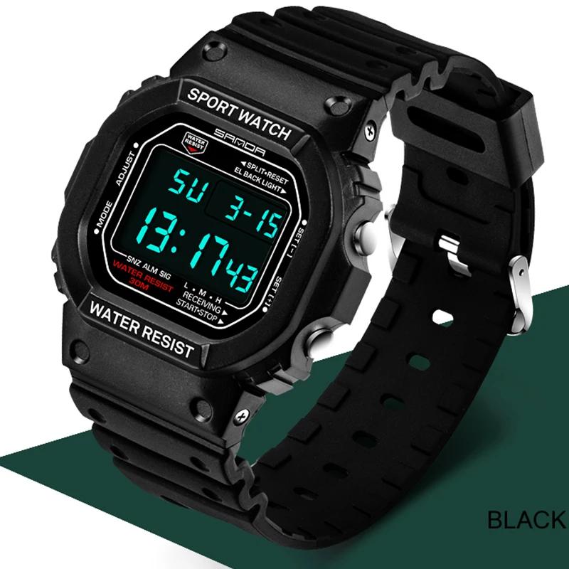 SANDA G Style LED montre numérique unisexe antichoc étanche montres de sport garçon fille chronomètr