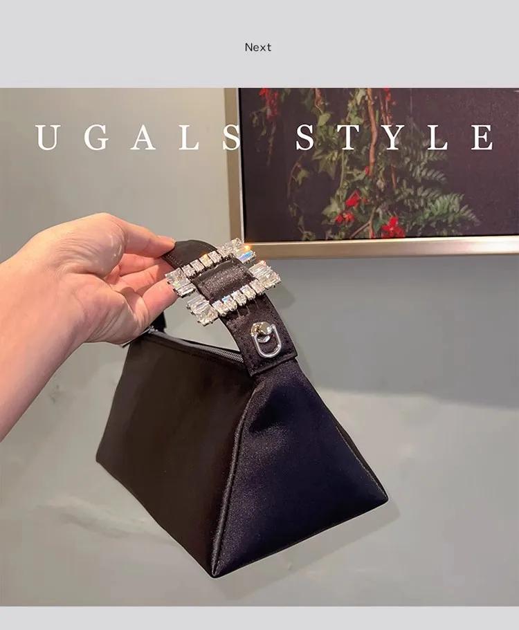 Sac à main carré en satin pour femme, paillettes, biscuits, diamant, sac à main de soirée, pochette
