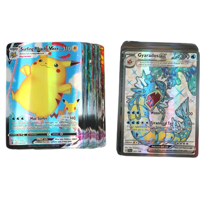 Nouvelles cartes Pokémon holographiques Scarlet Violet 80Vmax 20EX en anglais, cartes à collectionne