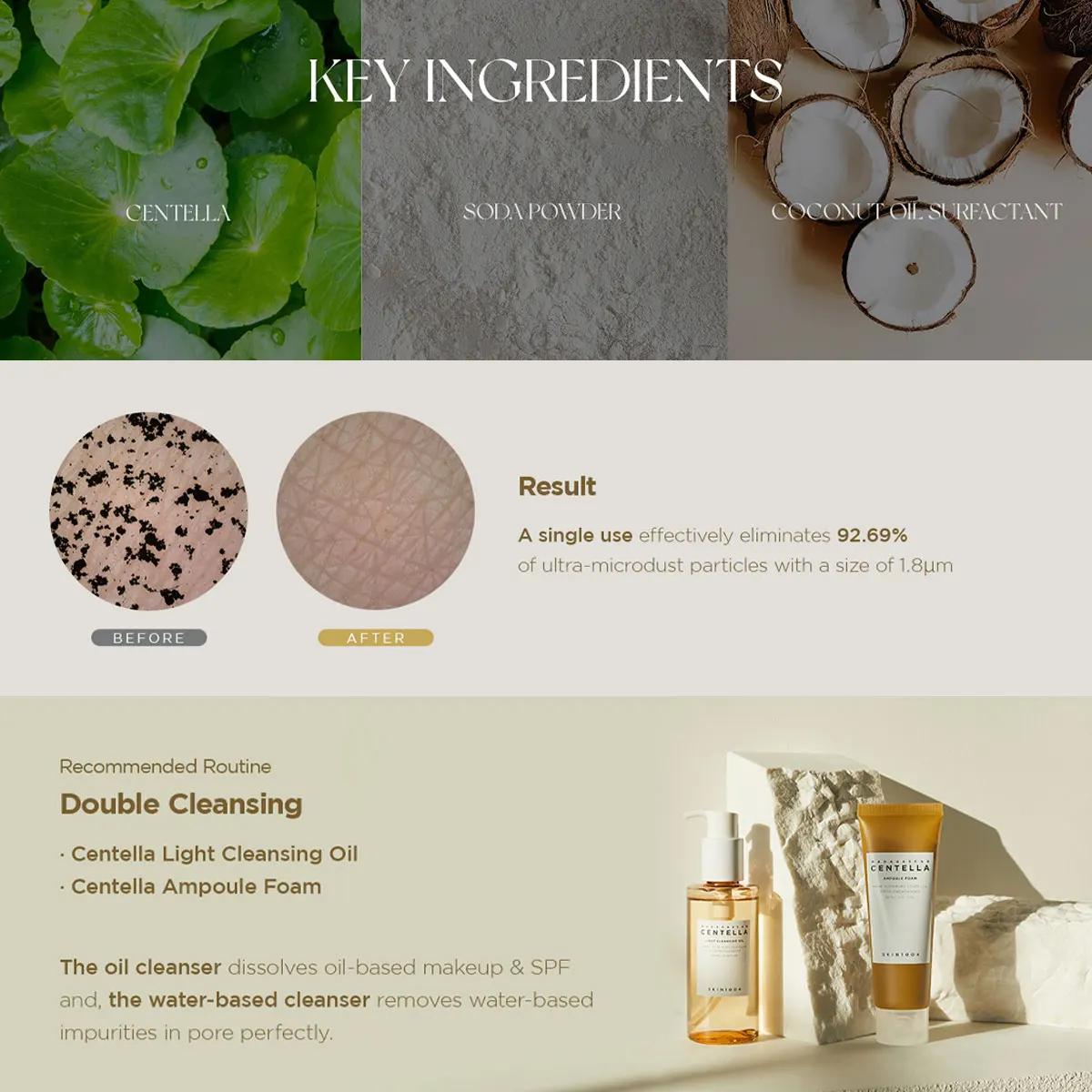 SKIN1004 Ampoule Moussante à la Centella de Madagascar, Nettoyage Doux Sans Sensation de Tiraillemen