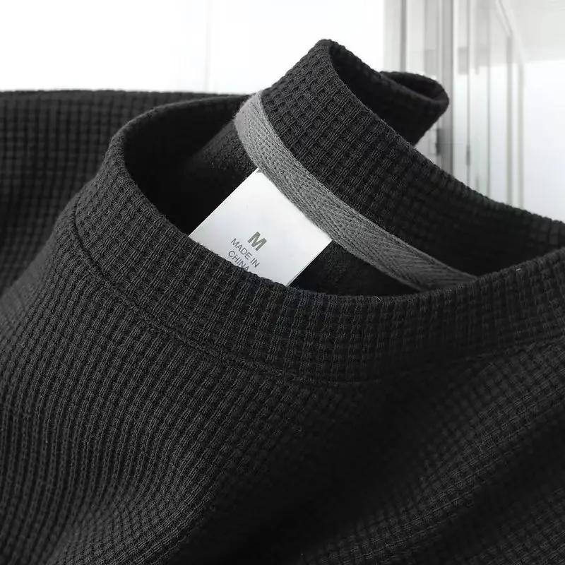 M-5XL hommes nouvel été gaufré col rond manches courtes T-Shirt confortable léger respirant haut à m