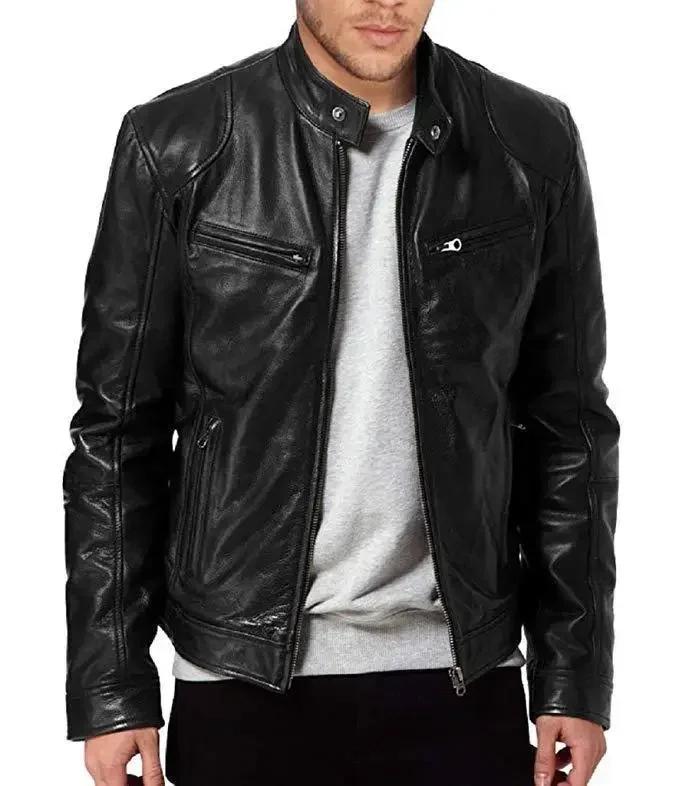 2025 hiver nouvelle mode PU cuir hommes veste décontractée moto veste en cuir hommes veste en cuir