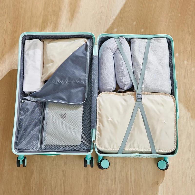 Bagage roulant de grande capacité de 20 à 26 pouces, avec porte-gobelet, sac de voyage, support de t