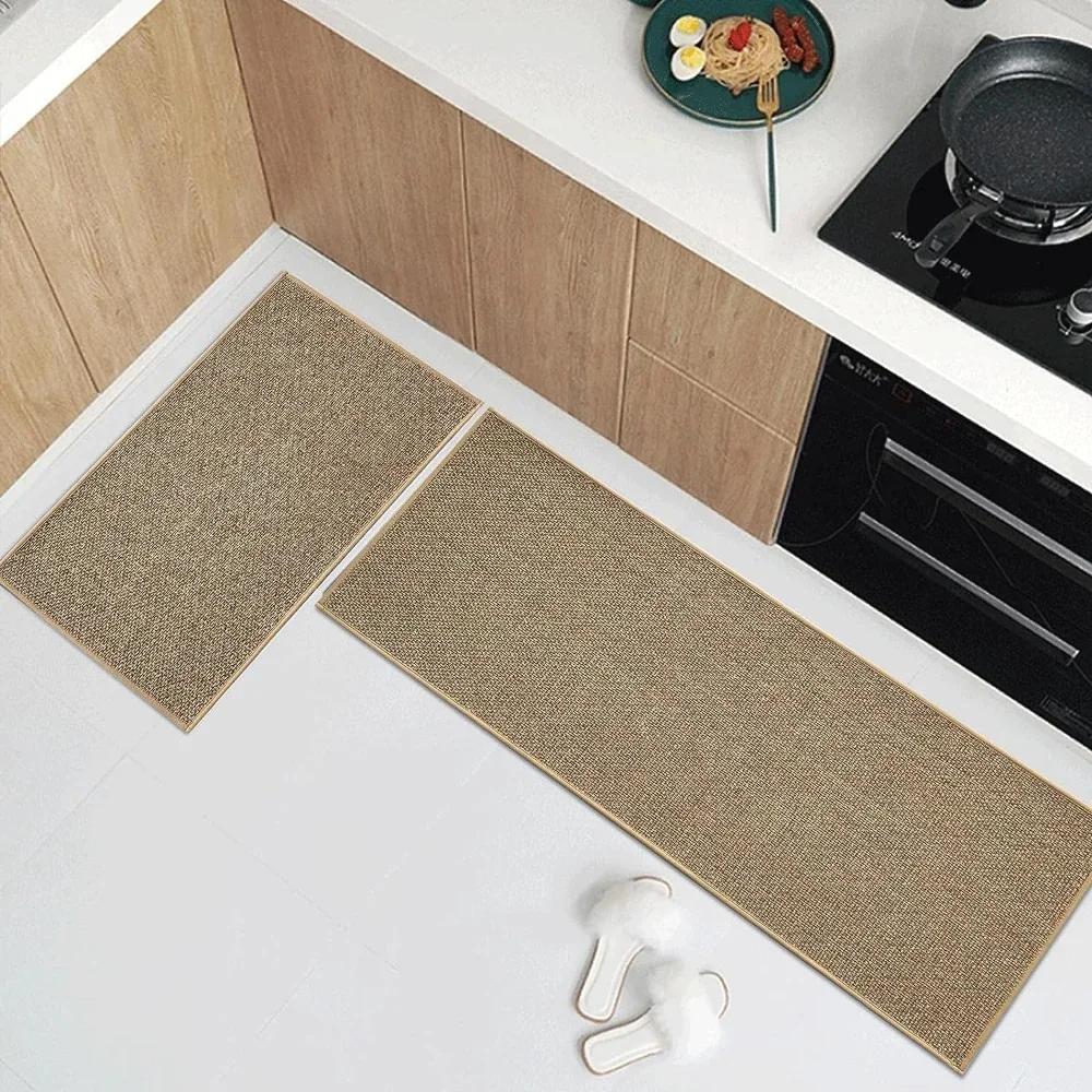 Tapis de cuisine antidérapant lavable, tapis de course en Faux Sisal, tapis de cuisine en Faux tissu