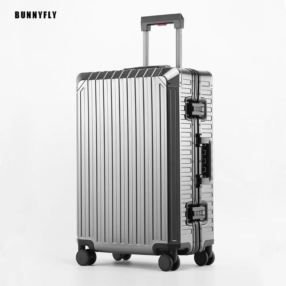Nouveau Style tout en aluminium 20 "24" 28 "pouces valise de voyage continuer valise de luxe sac de