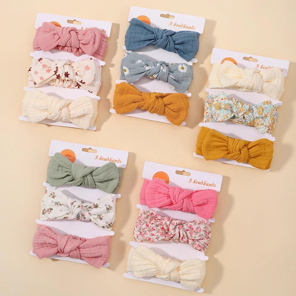 3 pièces bébé filles bandeau ensemble nœud noeud tête enveloppement pansement enfants tout-petits ch